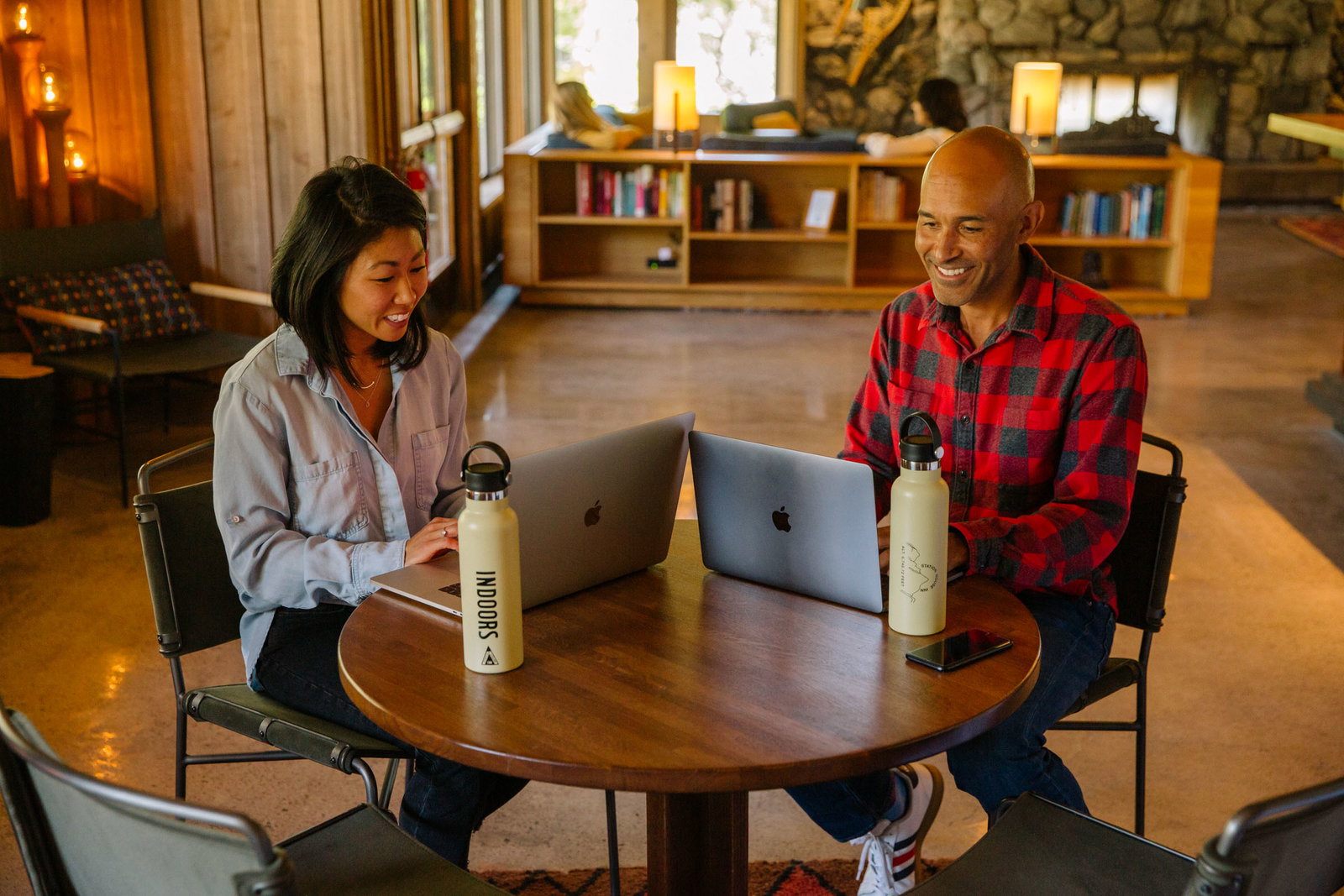 Working on laptop at Station House Inn