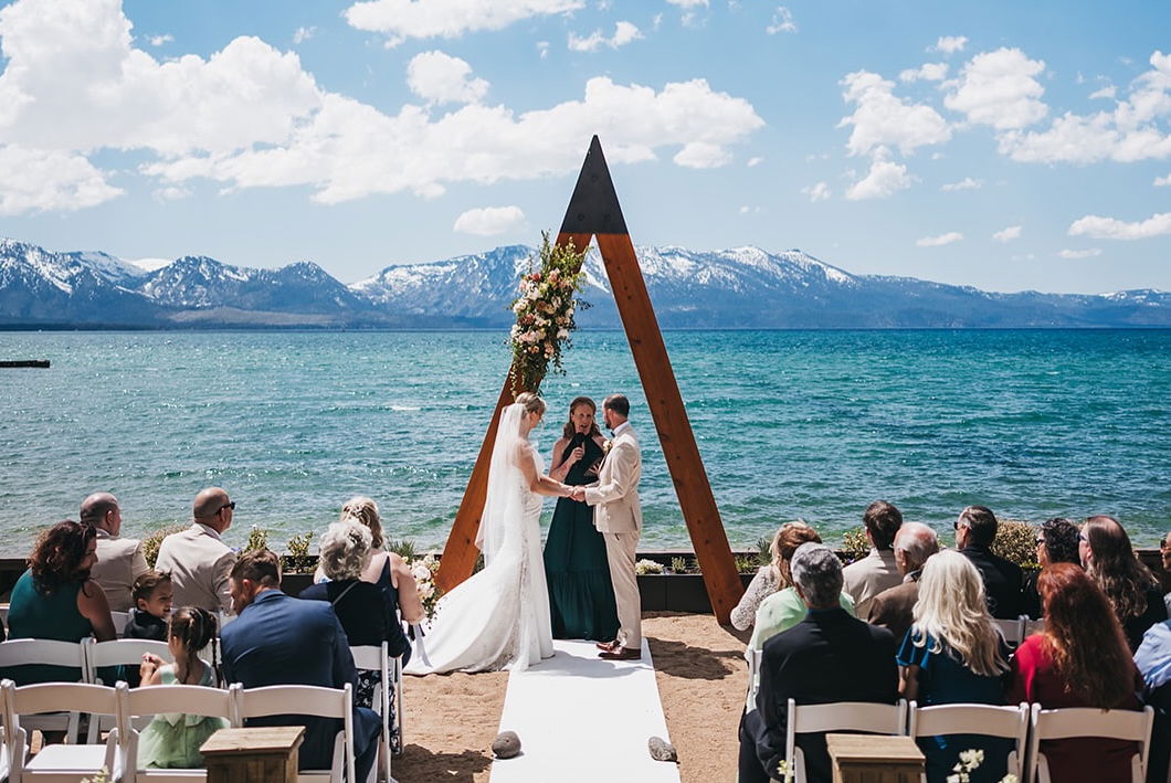 beachfront wedding in south lake tahoe