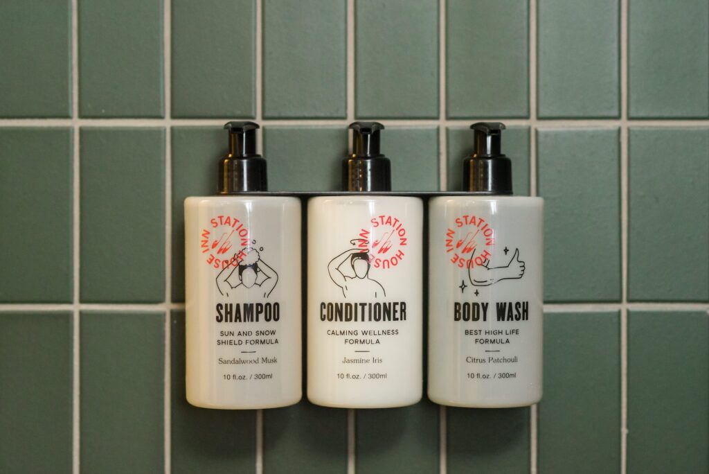 hotel in south lake tahoe with refillable toiletries in bathroom
