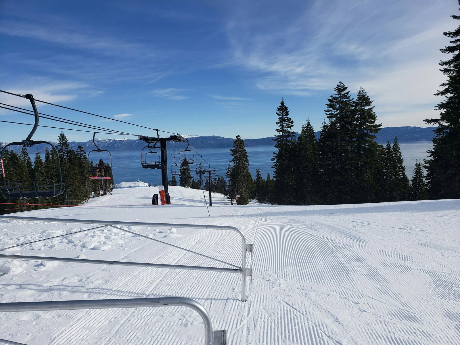 Snowy winter scene at Lake Tahoe, prime ski season