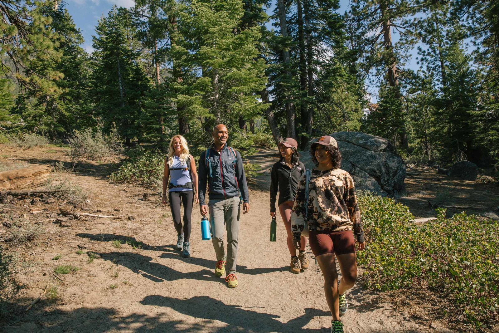 Hiking a Lake Tahoe trail in fall near South Lake Tahoe
